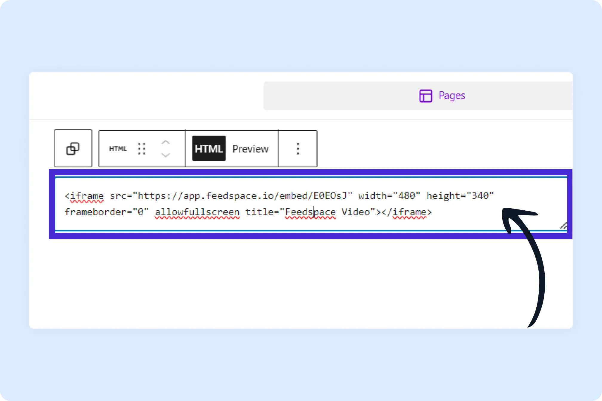 Add video testimonial integration code to WordPress